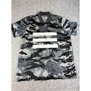 Adidas Soccer Jersey Shirt Mens Medium Gray Digital Camo Training Athleisure